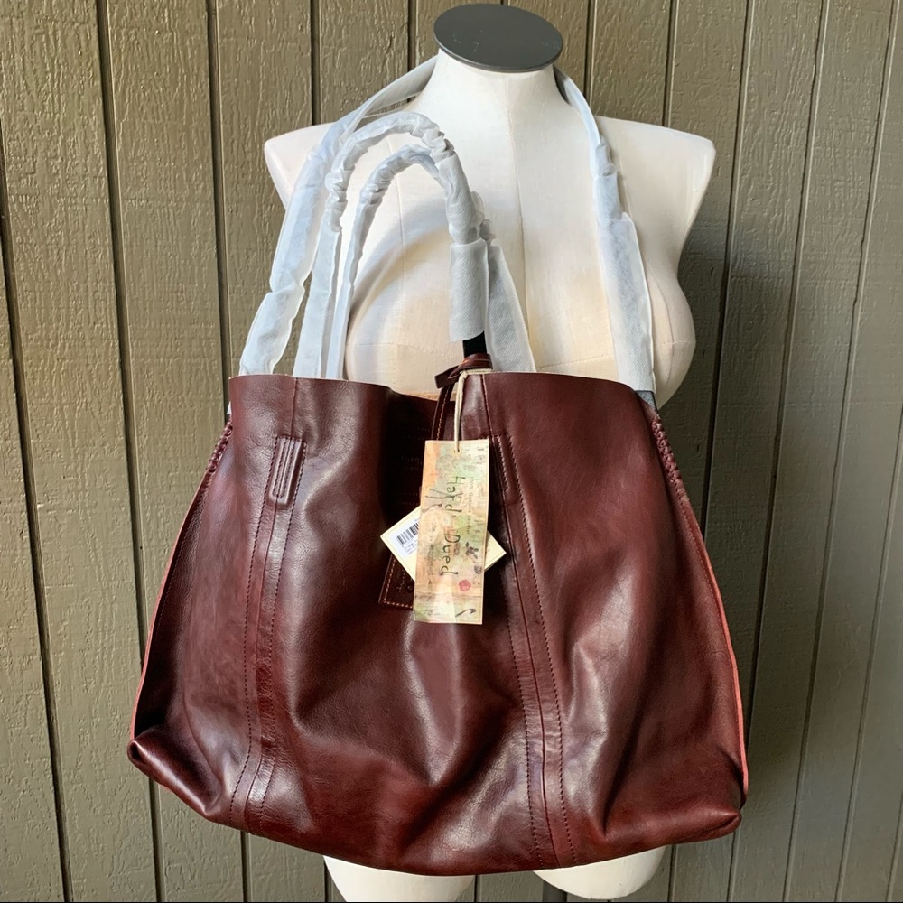 Old Trend Forest Island Leather Tote Bag Color Rusty Red NWT - Picture 7 of 10
